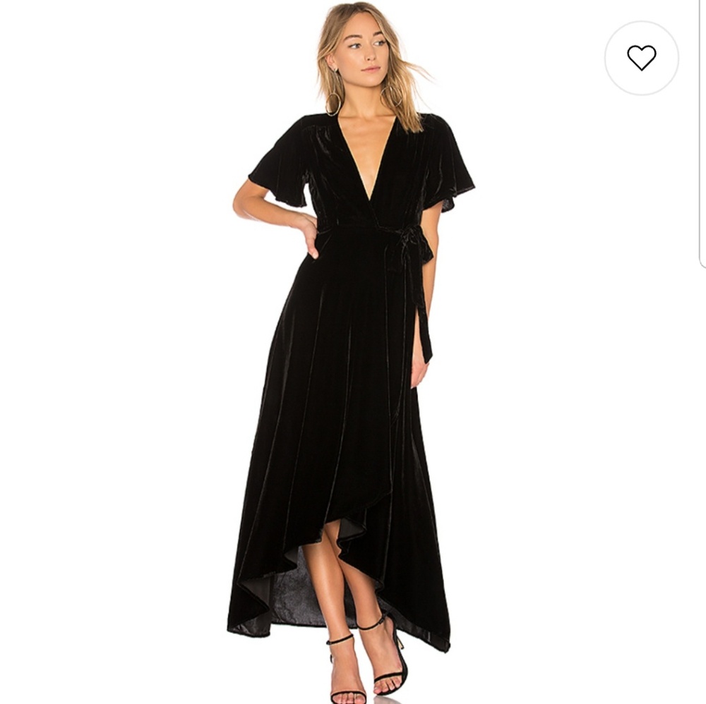KRAUSE Wrapped Velvet Dress in BLACK - Picture 4 of 5